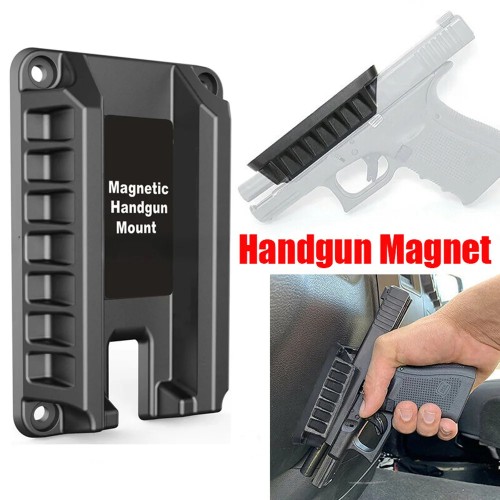 SHLLAR Gun Magnet Mount - Secure Gun Holder for Home, Car, and Office, Fits Glock and Other Firearms